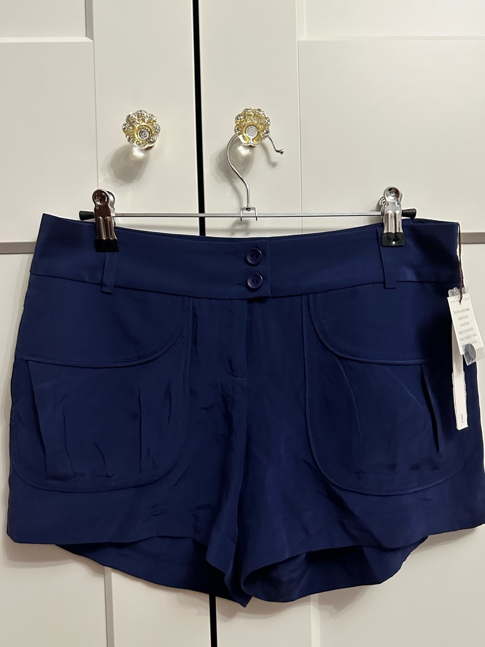 Twelve Street Cynthia Vincent blue silk shorts NWT